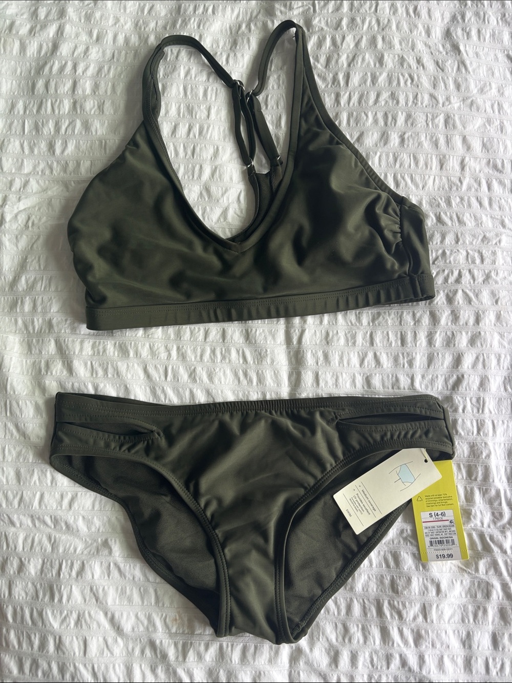 All in Motion- Olive Green Women's Bikini Set - Bralette Top & Brief Bottom